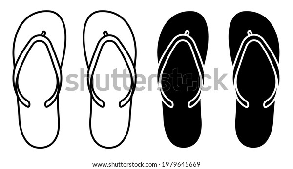 Beach Rubber Slippers Icon Beach Shoes Stock Vector (Royalty Free ...