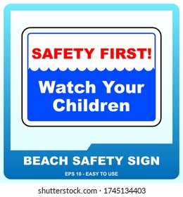 Beach safety sign to guide visitor