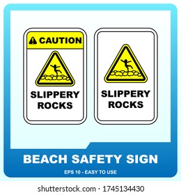 Señal de seguridad de playa para guiar al visitante