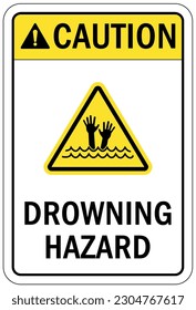 Beach safety warning sign and labels