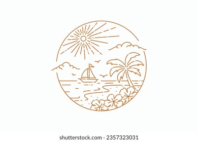 Abstrakte Illustration Logo-Badge Sommerferien