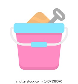 Beach sand bucket icon. Flat illustration colored vector isolated icons of Tropical Summer theme for web