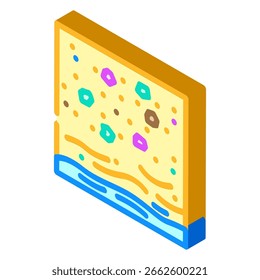 Strand Sand Mikroplastik isometrische Ikone Vektor. Strand-Sand-Mikroplastik-Zeichen. einzelne Symbolgrafik