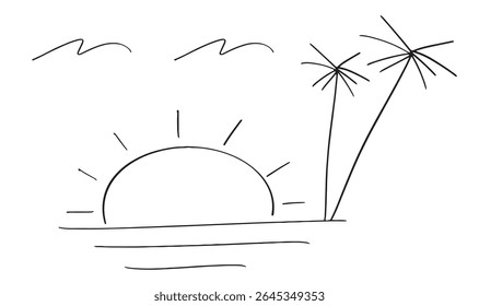 praia areia sol mar desenho preto cor objeto verão temporada viagem férias tropical feriado céu natureza oceano árvore coco gráfico areia sol mar praia oceano paraíso viagem viagem palma vintage 