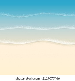 Beach Sand And Water Edge Waves As Summer Ocean Shore Vacation Background. Vector Textured Illustration Background