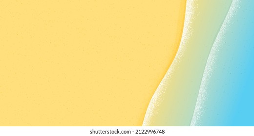 Beach Sand And Water Edge Waves As Summer Ocean Shore Vacation Background. Vector Textured Illustration Background