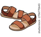 Beach sandal flip flop vector isolated white