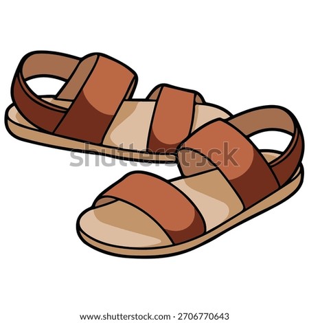 Beach sandal flip flop vector isolated white