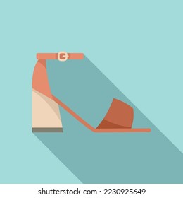 Beach sandal icon flat vector. Woman slipper. Shoe flip