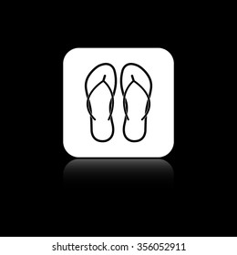 Beach sandals - black vector  icon