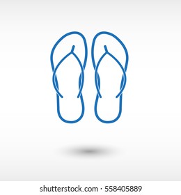 Beach sandals -  blue vector icon