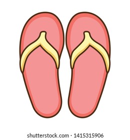beach sandals fashion on white background vector illustration