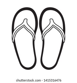 beach sandals fashion on white background vector illustration