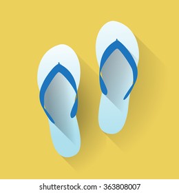 Beach sandals in a flat design