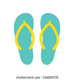 beach sandals. flat vector illustration isolate on a white background. easy to use