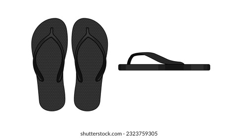 Beach sandals ( Flip Flops ) template vector illustration set