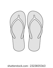 Beach sandals ( Flip Flops ) template vector illustration