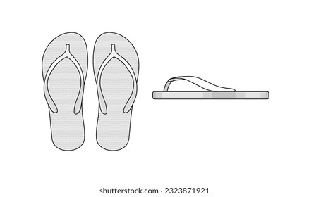 Beach sandals ( Flip Flops ) template vector illustration set