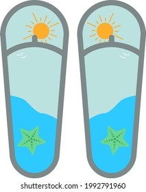 Beach sandals, illustration, on a white background.