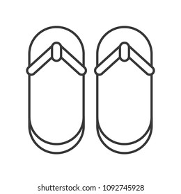 Beach sandals, simple  thin line icon pixel perfect