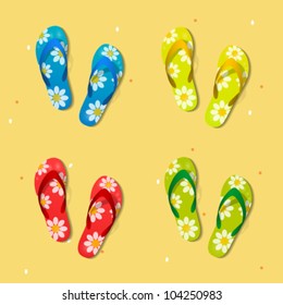 beach sandals vector