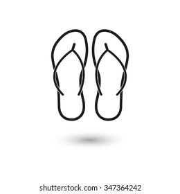 Beach sandals - vector icon