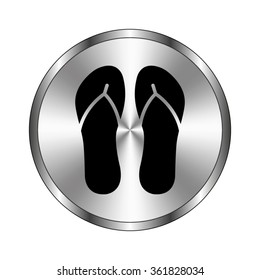 Beach sandals - vector icon;  metal button