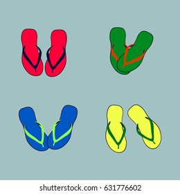 Beach sandals. Vector illustration.