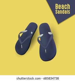 Beach Sandals, Vector, Illustration