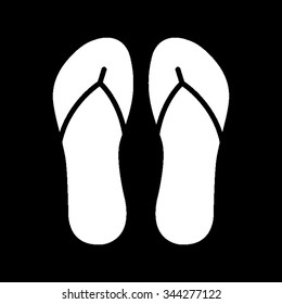 Beach sandals - white vector icon