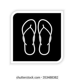 Beach sandals -  white vector icon