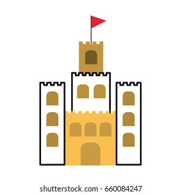 beach sandcastle isolated icon