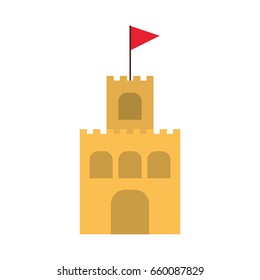 beach sandcastle isolated icon