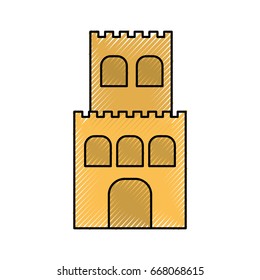 beach sandcastle isolated icon