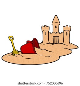 Beach Sandcastle - A vector illustration of a summer beach Sandcastle.
