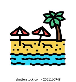 beach sandy resort color icon vector. beach sandy resort sign. isolated symbol illustration