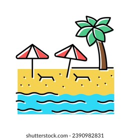 beach sandy resort color icon vector. beach sandy resort sign. isolated symbol illustration