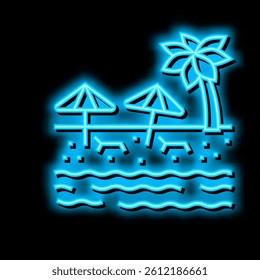 beach sandy resort neon light sign vector. beach sandy resort illustration