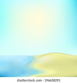 beach scene background vector