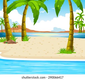 Strandlandschaft mit Kokospalmen