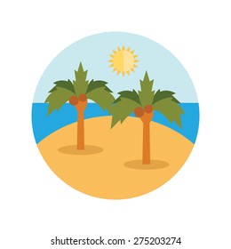 A beach scene, eps 10, no transparencies