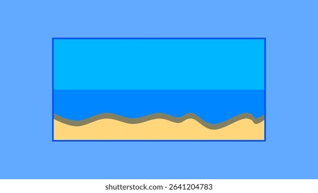 Beach Scene in Frame on Solid Wall