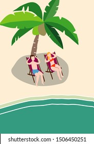 a beach scene.
a merry-go-round in the resort.