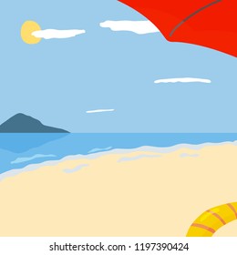 beach scene with a summer weather