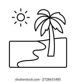 Icono del Vector de la escena de la playa que puede modificar o editar fácilmente

