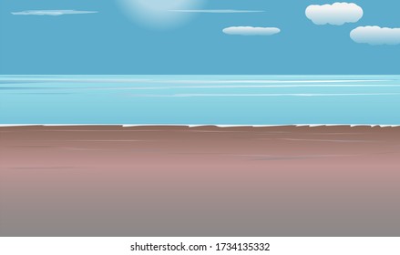 the beach and sea completed by blue sky with clouds
