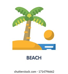 Beach sea flat icon vector design illustration on white background eps.10