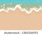 The beach and the sea. Horizontal pattern of sand and water waves and bubbles. A great design element of the summer Sunny holiday.Vector graphics.