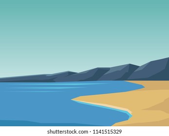 beach sea Landscape vector modern baground illustration