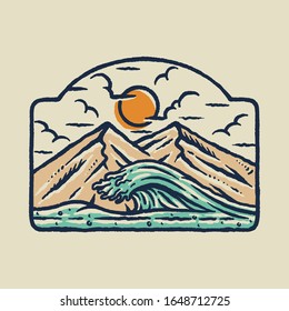 Beach Sea Nature Graphic Illustration Vector Art T-shirt Design